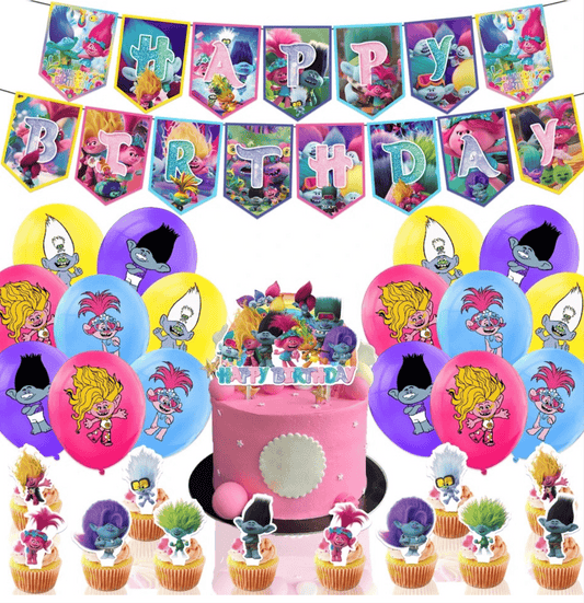 Trolls Birthday Party Decorations – Complete Decoration Set.