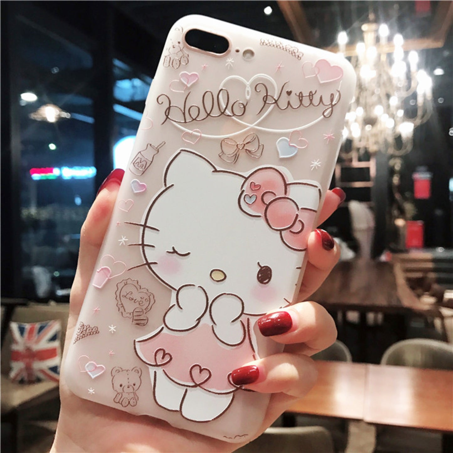Custodia per telefono rosa ghiacciato Hello Kitty