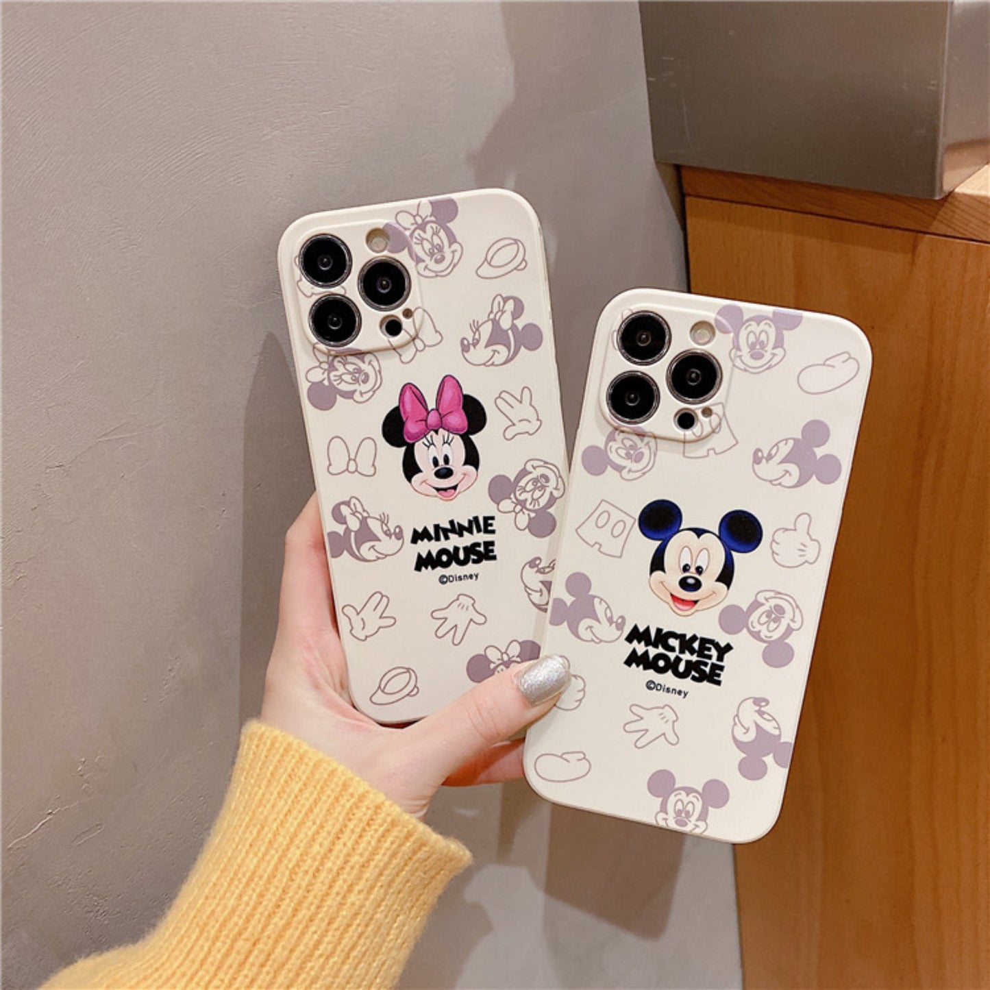 Custodia per telefono beige Minnie Mouse
