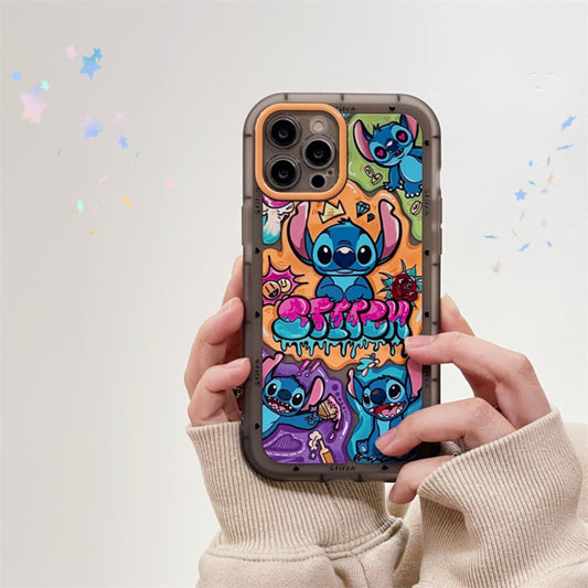 Funda para teléfono con grafiti de puntadas