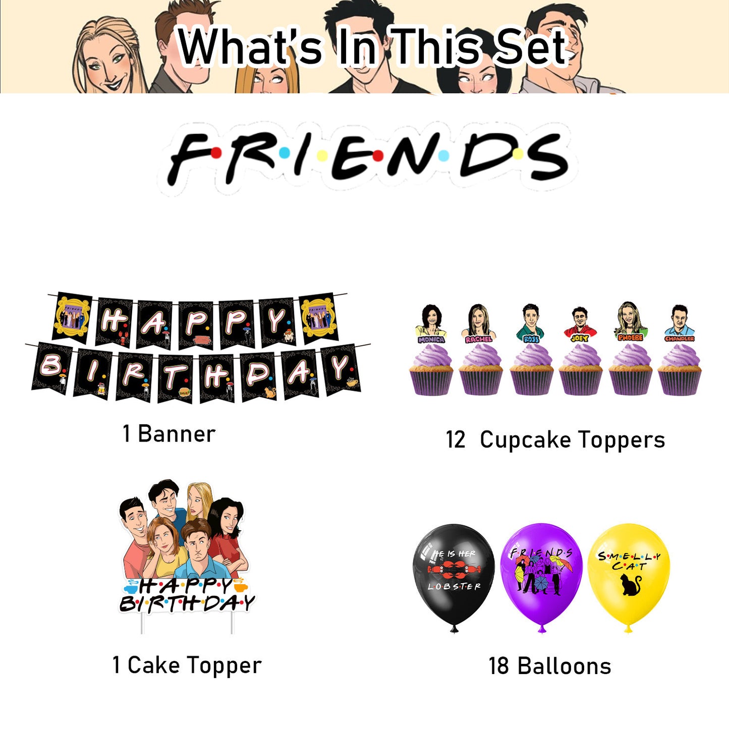 Friends Birthday party set