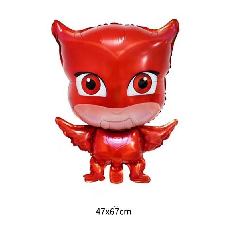 Conjunto de tres globos de papel metálico de Pj Mask 47*67 cm