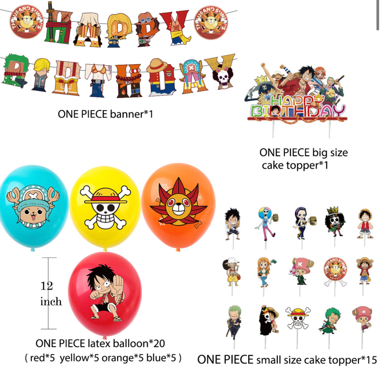 Juego de fiesta de cumpleaños de One Piece