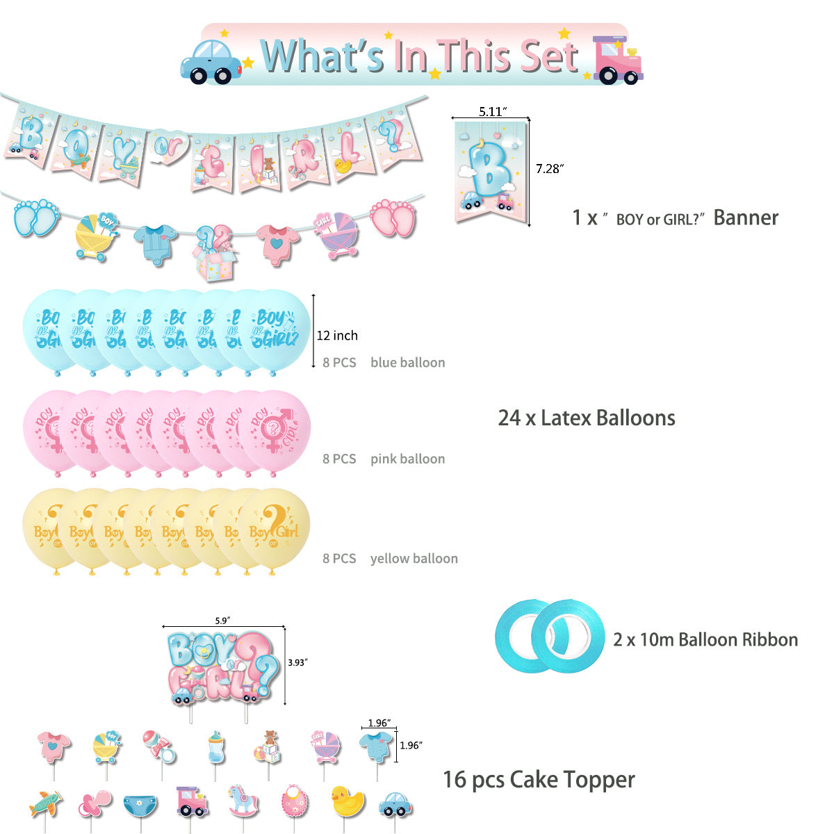Gender reveal party set.