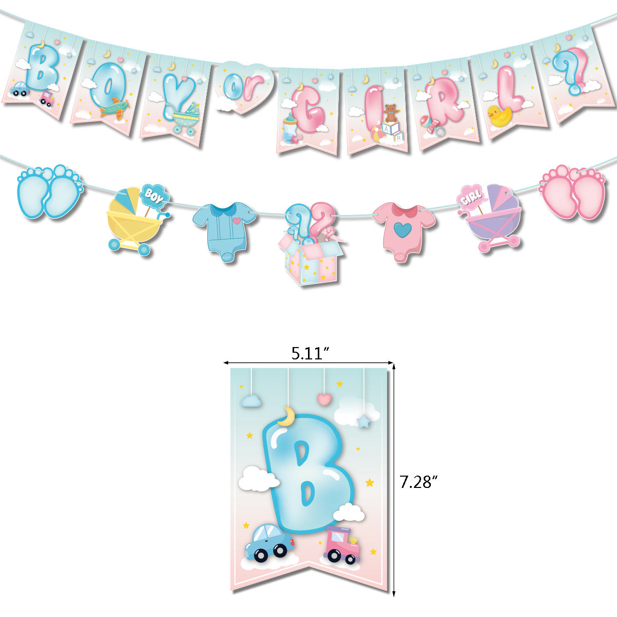 Gender reveal party set.